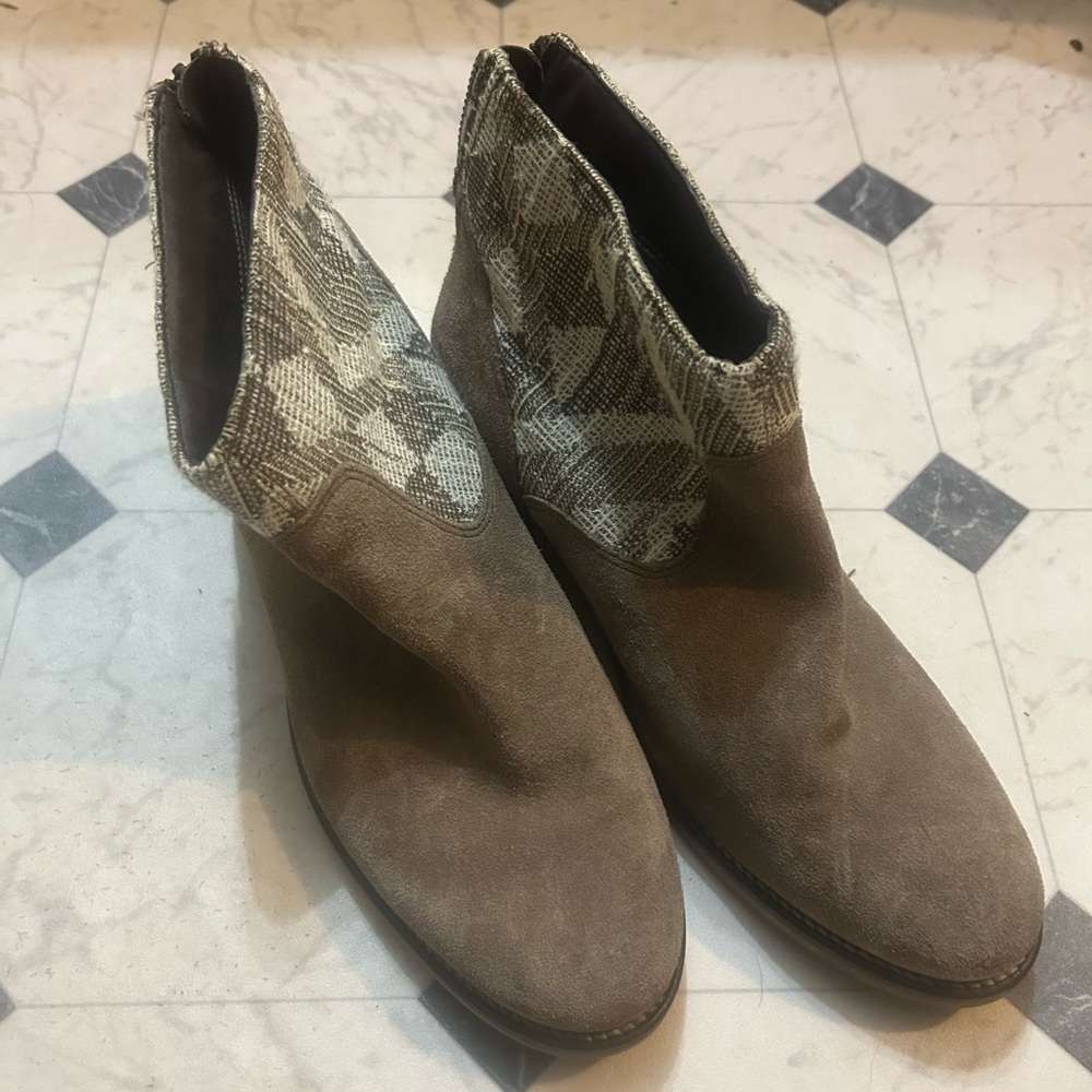 Brown And Patterned Ankle Boots - image 1